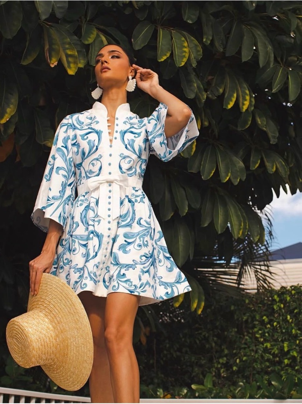 Mestiza Carmen Mini Dress with Tie Waist